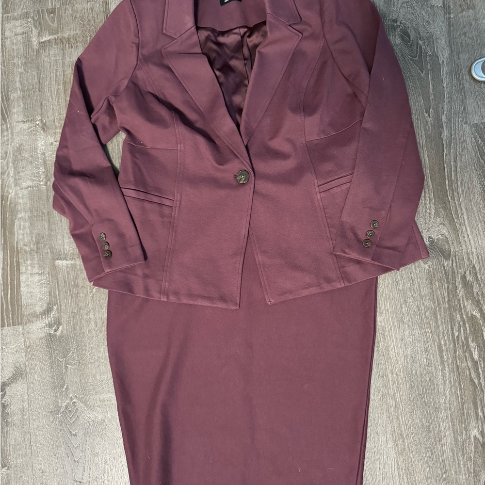 Torrid blazer with matching pencil skirt.